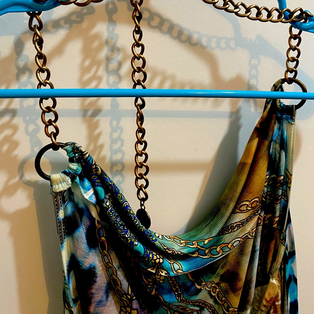 Super cute S-Twelve dress with brass chain straps
